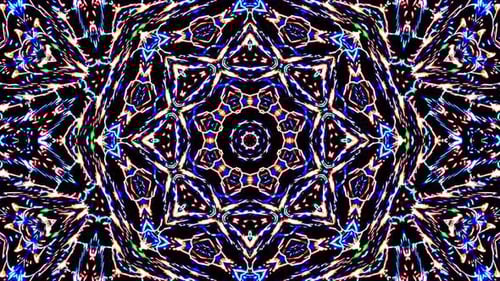 Vibrant Abstract Glowing Kaleidoscope Pattern Motion Graphic