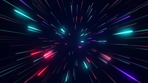 Futuristic Neon Light Trails Hyperspeed Background Loop
