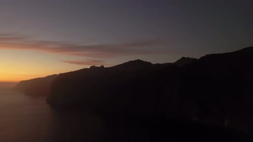 Sunset on Tenerife Island Los Gigantes Cliffs Atlantic Ocean