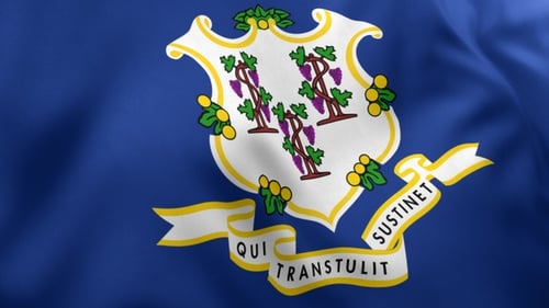 Connecticut State Flag Realistic Waving Animation