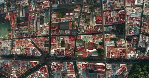 Top View Aerial Video of Development Infrastructure City, Spain, Tenerife, Santa Cruz De Tenerife.