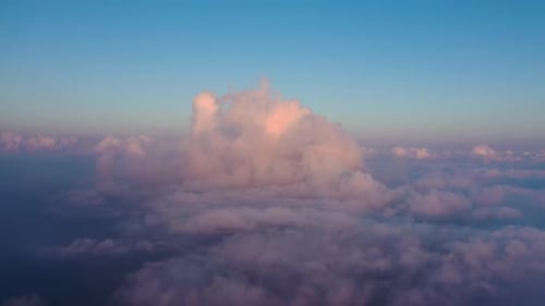 Aerial View of Colorful Clouds at Sunrise