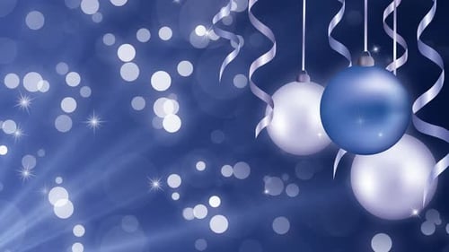 Weihnachtshintergrund mit Weihnachtsschmuck und Bändern