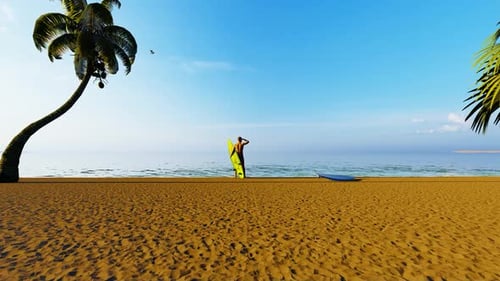 Meerblick und Strandsurfer