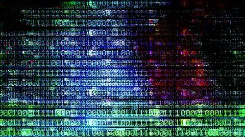 Animated Binary Code Glitch Data Loop Background