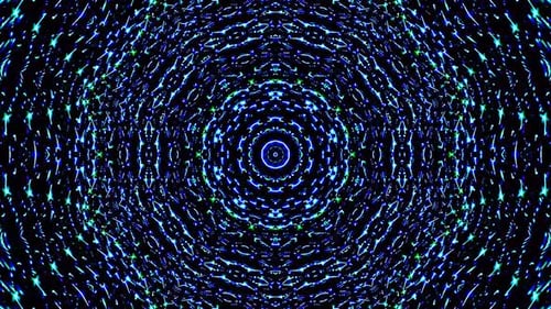 Hypnotic Abstract Blue Green Light Kaleidoscope Loop