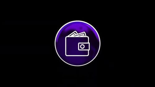 Animated Wallet Icon in Futuristic 3D Circle
