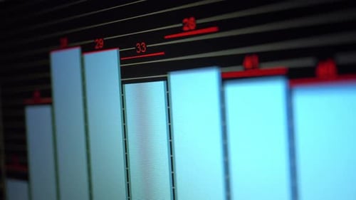 Futuristic Bar Graph with Data on a Monitor