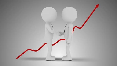 3D Man Two Businessmen Shaking Hands 04 Loop with Alpha