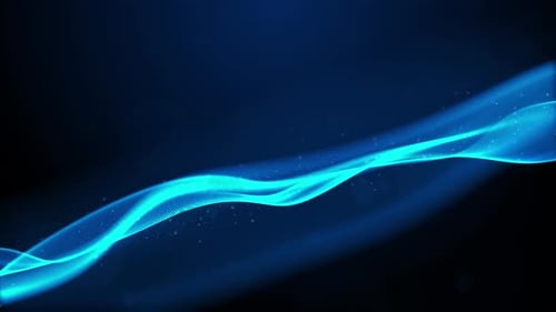 Abstract Digital Blue Wave Particles Motion Background