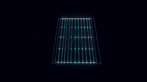 Futuristic Grid with Moving Glowing Lines