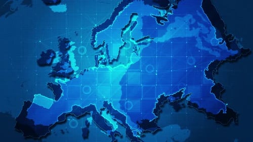 Business Map Technology Europe Concept