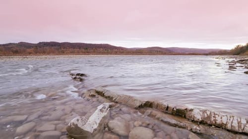 Wild Mountain River Close Up Abundant Clear Stream