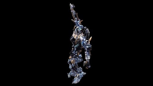 Futuristic Mechanical Robot Transformation Animation with Complex Parts