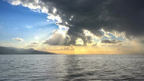Cloudy Beach Sunset