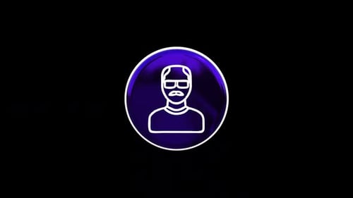 Animated 3D User Profile Icon with Modern Blue Glow