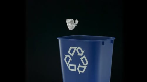 Papier in den Mülleimer werfen, Zeitlupe