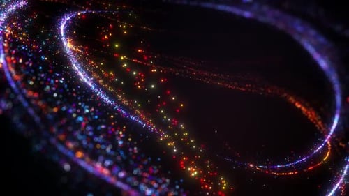 Dynamic Sparkling Particle Trails Abstract Background