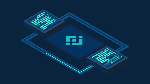 Isometric Digital Data Flow Network Connection