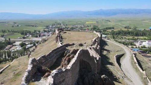old castle ruins and landscape