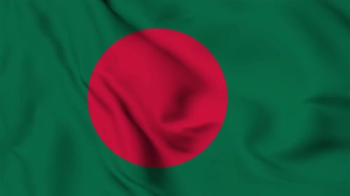 Waving Flag of Bangladesh Realistic Fabric Animation
