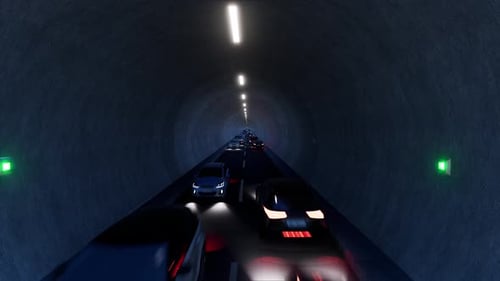 Voitures d'autoroute de luxe automatisées dans Tunnel Boring Company