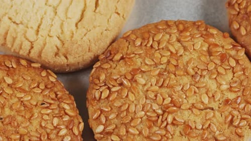 Delicious Golden Brown Cookies Close Up