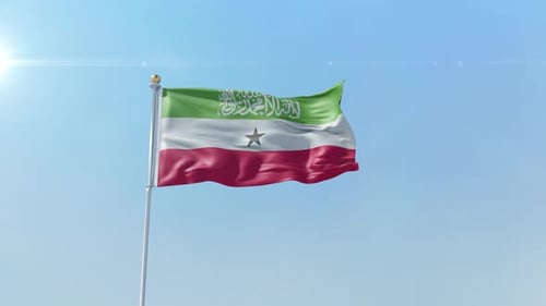 Somaliland Flag Waving in Realistic Slow Motion Loop