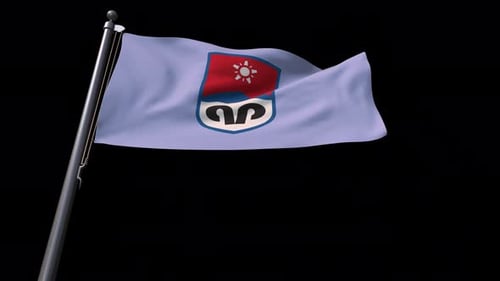 Flagge der Stadt Prijedor (Bosnien-Herzegowina) mit Alpha-Kanal 4K