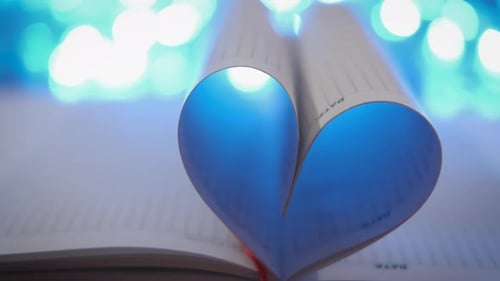 Love Symbol Created from Book Pages