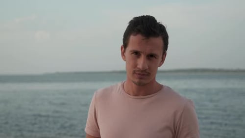 Young Man Portrait on Beach