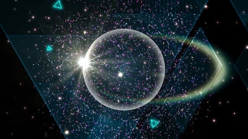 Digitally generated video of galaxy
