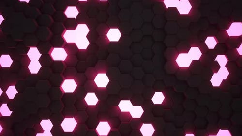 Fondo brillante de hexágonos 01 - 4K
