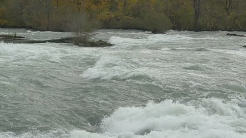 The foamy waves of the Niagara River