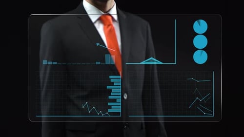 Business Professional Interacting with a Digital Interface