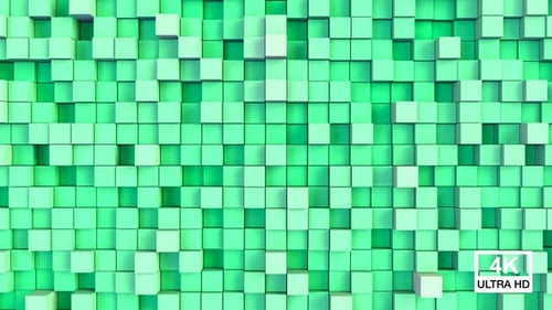 Abstract Green Cubes Seamless Loop Background