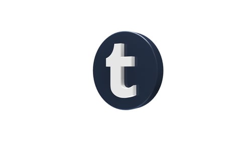Rotating 3D Tumblr Social Media Icon Animation