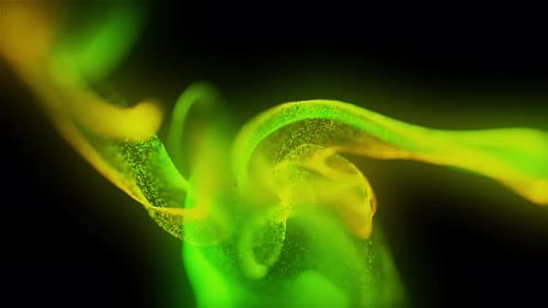 Abstract Glowing Fluid Particles Swirl Dynamic Energy Background