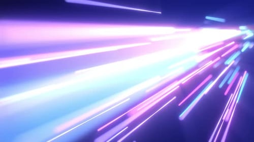 Futuristic Neon Light Streaks Speed Animation Background