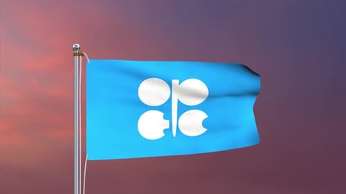 Waving OPEC Flag Realistic 3D Motion Graphic