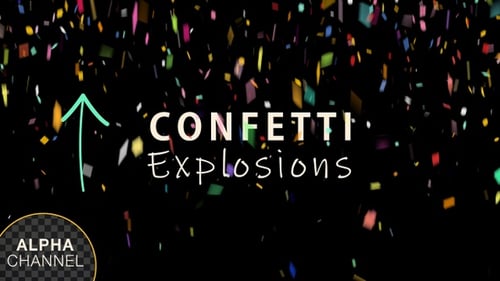 Mehrfarbige Konfetti-Explosionen
