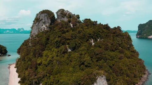 Aerial Footage of Koh Phak Bia, Island in the Andaman Sea Between Phuket and Krabi Thailand