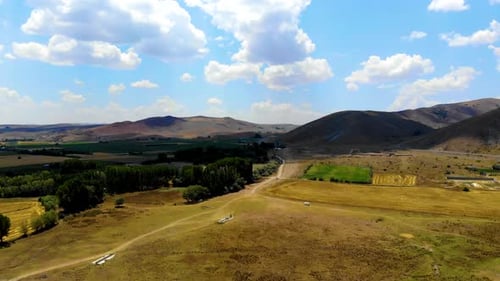Mountain And Blue Sky Aerial Landscape
