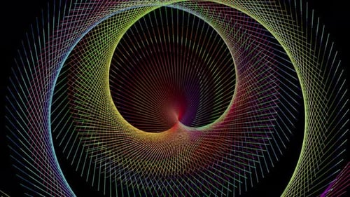Abstract Digital Dot Spiral Loop Animation