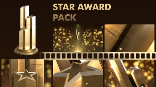 Elegant 3D Golden Stars Awards Ceremony Opener