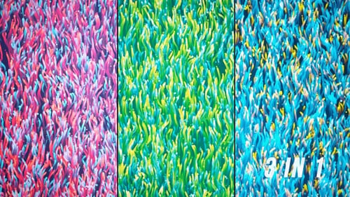 Colorful Wavy Lines and Particles