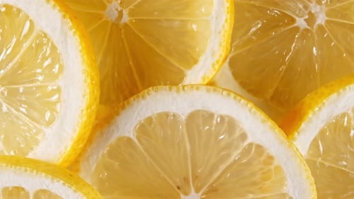 Bright Close-Up of Fresh Lemon Slices