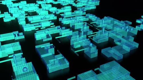 Ciudad holográfica 02 4k