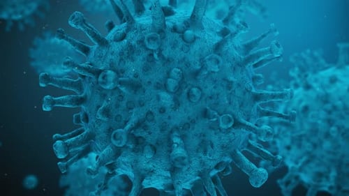 Animated 3D Coronavirus Cell Loop for Medical Science