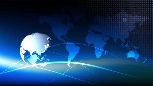 Blue earth technology, business and communications background loop